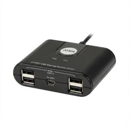 Aten Dispositivo USB Compartido 2 Puertos - Conmutador KVM para 2 PCs y 4 Periféricos USB con Selector Remoto Precio: 24.69000039. SKU: B12HZEJMLC