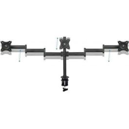 TooQ Soporte de Mesa para 3 Monitores DB1327TN-B | Giratorio, Inclinable | Pantallas 13'-27' | Hasta 8kg por Brazo