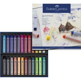 Faber-Castell Tizas Pastel Blandas Estuche Cartón 24 Unidades Colores Surtidos para Dibujo Artístico Profesional Suave Textura Precio: 15.94999978. SKU: B15LXRMWYM