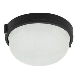 BO-132-N Aplique de Pared Exterior Negro E27 IP44, apto para Jardín y Fachada, fabricado en Aluminio y Cristal (Sin Bombilla)