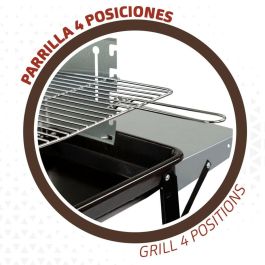 Barbacoa de Carbón con Ruedas Aktive Metal esmaltado 90 x 85 x 32 cm Negro