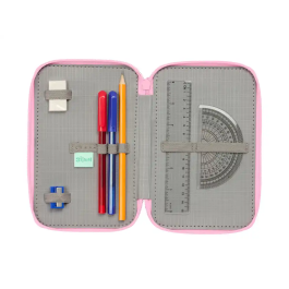 Safta Plumier Escolar Triple 37 Piezas Stitch 195x125x55 mm