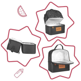 Badabulle Bolsa de Almuerzo Aislada Pick & Go con Múltiples Bolsillos y Capacidad 5L, Isotérmica para Bebé