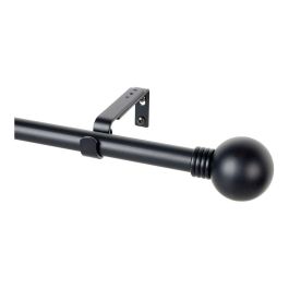 Cintacor - Stor Planet Kit Barra Cortina Anillo Negro Extensible 110-200 cm Acabado Satinado