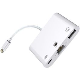 MicroConnect HUB Lightning 3 en 1 para iPhone/iPad con RJ45 y USB - Compatible iOS 10+