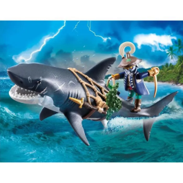 Playmobil 71793 Pirata y tiburón con mandíbula articulada