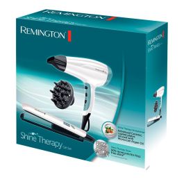 Remington Secador D5216 + Plancha S8500 Shine Therapy, 2300W, Placas Cerámica Argán, Iones, Ajustes Temperatura