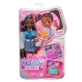 Barbie HYC22 Muñeca Dream Team 'Brooklyn' con pelo largo negro, articulada, 8 accesorios de música y ropa extraíble