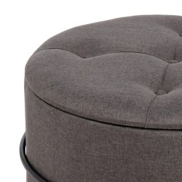 Puff 63 x 63 x 41 cm Tejido Sintético Metal Gris oscuro