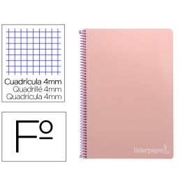 Cuaderno Espiral Liderpapel Folio Witty Tapa Dura 80H 75 gr Cuadro 4 mm Con Margen Color Rosa 5 unidades