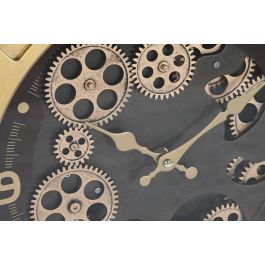 DKD Home Decor Reloj de Pared Loft Dorado y Marron Claro 6.4 x 50 x 47 cm Hierro