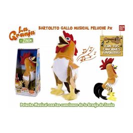 La Granja de Zenón Peluche Musical Gallo Bartolito con Luces, Pilas Incluidas, desde 0 Meses, 13x17x34 cm