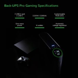 APC BGM2200B-GR Back-UPS Pro Tower 2200VA 1320W, UPS de Línea Interactiva con 4 Salidas Schuko, 2 IEC C13 y USB