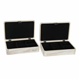 Caja Boho DKD Home Decor Natural 18 x 6.5 x 28 cm (2 Unidades) Caja Boho DKD Home Decor Natural 18 x 6.5 x 28 cm (2 Unidades)