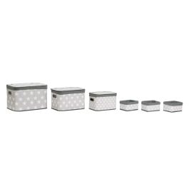 Juego de Cestas DKD Home Decor Blanco Gris Bambú Madera MDF Estrellas 51 x 35 x 33 cm Precio: 67.50000004. SKU: B122VPMSSB