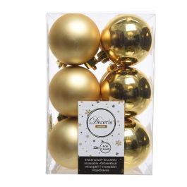 Decoris Caja de 12 bolas doradas decorativas para árbol de navidad Ø6cm Precio: 3.69000027. SKU: S7902043