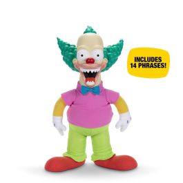 Jakks Pacific Peluche interactivo Krusty de Los Simpson con sonidos, voz multilingüe y pilas incluidas