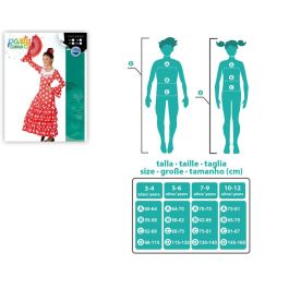 Disfraz Flamenca Rojo Niña Infantil 3-4 Años - Traje de Flamenca Sevillana con Lunares Blancos Disfraz Flamenca Rojo Niña Infantil 3-4 Años - Traje de Flamenca Sevillana con Lunares Blancos