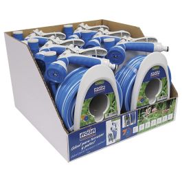 Aqua Control Carrito Portamanguera Especial Terrazas 10m PVC con Pistola 7 Formas Riego, 2 Conectores y Adaptador