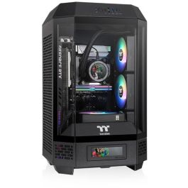 Thermaltake The Tower 250 Mini Tower Negro, Blanco para PC con Pantalla LCD 3.9", Ventiladores 2x120mm, Soporte HDD/SSD 2.5/3.5"