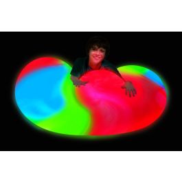 Wubble 62941155 Super Wubble Tie Dye Brilla en la Oscuridad, Pelota Gigante 75 cm, Incluye Accesorios