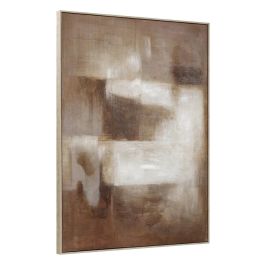Cuadro Home ESPRIT Blanco Marrón Abstracto Moderno 92 x 3,8 x 122 cm (2 Unidades)