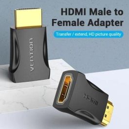 Vention AIMB0 Adaptador HDMI 4K@60Hz Macho a Hembra, Conector Chapado en Oro Bidireccional para PC, Portátil y TV