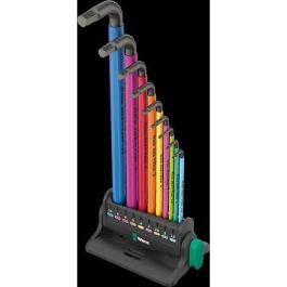 Wera 05133165001 Juego de llaves allen Hex-Plus Multicolour, métricas, 9 piezas (1.5, 2, 2.5, 3, 4, 5, 6, 8, 10 mm)