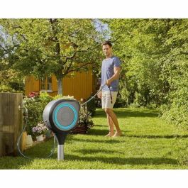 GARDENA Enrollador de Manguera Automático RollUp M 20 m - Carrete Fijo para Jardines Medianos - Riego y Limpieza Organizado