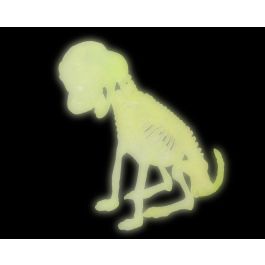 Perro Esqueleto Halloween Brilla en la Oscuridad, Decoración de Plástico Resistente para Interior/Exterior