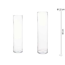 Jarrón de Cristal Cilíndrico Giftdecor 12 cm Diámetro x 40 cm Alto - Transparente (6 Unidades) Precio: 34.59000017. SKU: B142Q9T7DT