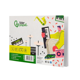 Liderpapel Bloc Música Pentagrama 5mm Cuarto 20 Hojas 100 g/m² Grapado