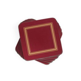 Portmeirion Set de 6 Posavasos 10.5x10.5 cm - Colección Burgundy, Resistentes al Calor y Manchas, Reverso de Corcho Precio: 17.6902. SKU: B12R6TKT77