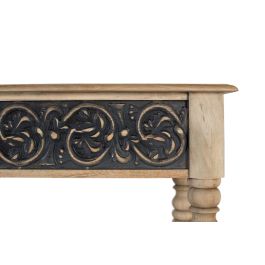 GINER Y COLOMER Consola de Madera de Mango con Acabado Natural y Gris Patinado, 174x47 cm