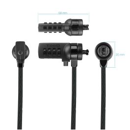 TOOQ Cable de Seguridad T-LOCK con Combinacion para Portatiles 1.5 metros, Gris Oscuro TOOQ Cable de Seguridad T-LOCK con Combinacion para Portatiles 1.5 metros, Gris Oscuro