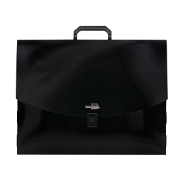 Liderpapel Carpeta Portadocumentos Polipropileno DIN A3 con Asa y Broche Negro 35mm Lomo