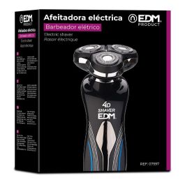 Edm Afeitadora Eléctrica Recargable 4d 3w Inalámbrica con Cuchillas Auto-afiladas y Cabezal Flotante, Lavable
