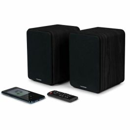 THOMSON WS600DUO - Juego de 2 altavoces con caja de madera - 100W - Bluetooth 5.0 - 2 salidas RCA - Negro