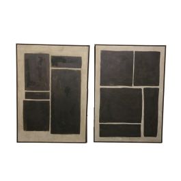 DKD Home Decor Cuadro Moderno Abstracto Marrón Oscuro y Claro Lienzo PS 100 x 140 cm (2 Unidades) Precio: 188.50000004. SKU: B1F78RWTJY