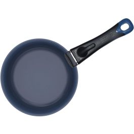 Arthur Martin AM2033 Juego de 3 sartenes de cerámica, Ø 20-24-28 cm + mango extraíble, Azul, aptas para inducción