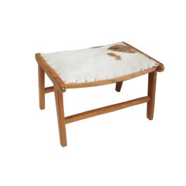 DKD Home Decor Descalzadora Colonial Marron Natural 47 x 42 x 65 cm de Teca y Piel Precio: 129.59000054. SKU: B18G5S9H4S