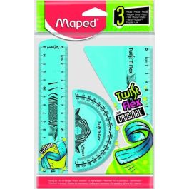 Maped Regla Twist´N Flex Original 15 cm, Cartabón 60º/15 cm, Transportador 180º/10 cm - Kit 3 Piezas Precio: 1.98999988. SKU: B137KQ4ZGL