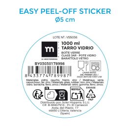 La Mediterranea Tarro Vidrio Clip 1000 ml con dimensiones 9.8 cm x 15 cm x 13.3 cm