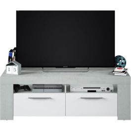 AMBIT Mueble TV para Salón, Estilo Contemporáneo, 120 cm, con 2 Puertas y 2 Nichos de Almacenamiento, Gris y blanco Precio: 140.49999942. SKU: B12RSJ2DDK