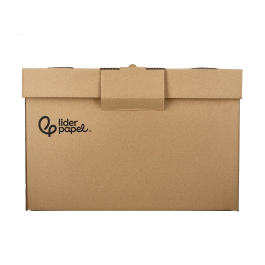 Liderpapel Cajon Contenedor para 3 Cajas de Archivo Definitivo Folio o 3 Archivadores A-Z Manual Carton Reciclado 387x333x260mm