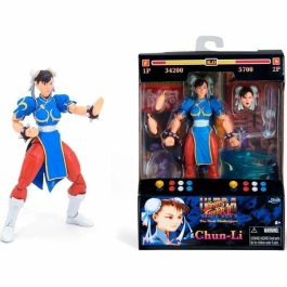 JADA TOYS Figura Chun-Li Street Fighter II 15cm con Manos y Cabeza Intercambiables, Accesorios y 20 Puntos Articulados