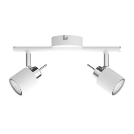 Philips Foco de Techo Doble Meranti GU10 Metal Blanco Ajustable - Lámpara de 2 Luces IP20 - Sin Bombilla (8x15,5x27,4 cm)