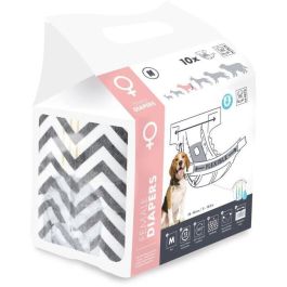M Pets MPE6953182735564 Pañales para perros Hembra Talla M x10, 30-42.5 cm cintura, 4-10 kg, Protección 12h, Indicador humedad M Pets MPE6953182735564 Pañales para perros Hembra Talla M x10, 30-42.5 cm cintura, 4-10 kg, Protección 12h, Indicador humedad