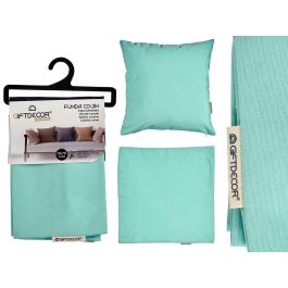 Funda Cojin Cremallera 45X45 Turquesa Giftdecor (24 Unidades)