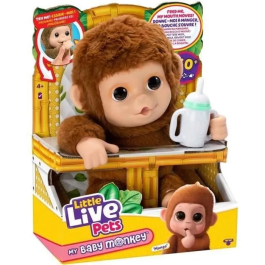 Moose Little Live Pets My Baby Monkey 26558 Juguete Bebé Mono Interactivo con Más de 50 Reacciones y Sonidos